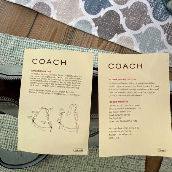 Coach 10379 Signature Light Blue Jacquard Hobo Bag – Excellent Condition - Picture 4 of 16